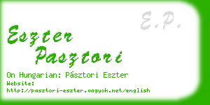 eszter pasztori business card